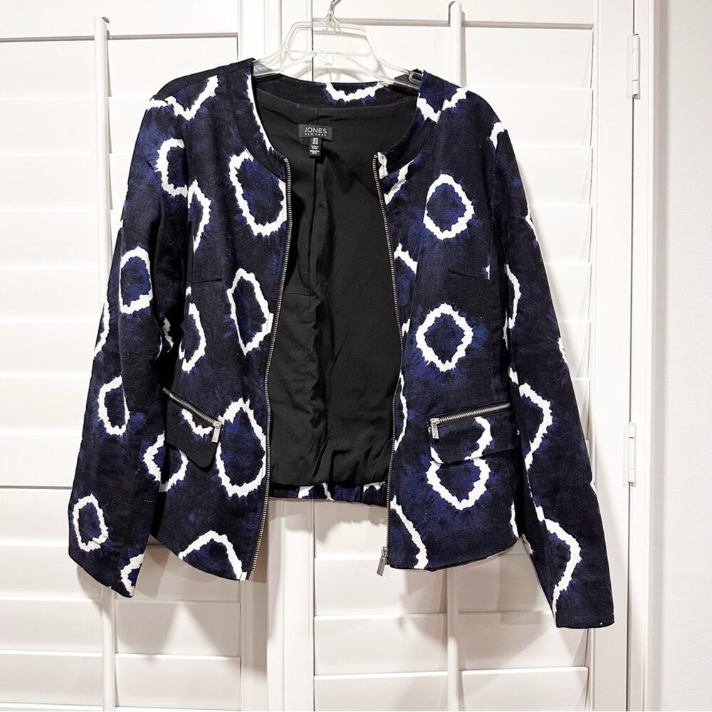 Jones New York Diamond Tie Dye Print Jacket Size 10